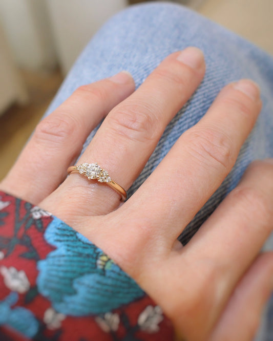 bague diamants sur or jaune-bague de fiançailles