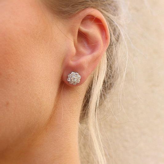 puces d'oreille marguerite diamants